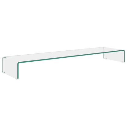 Transparent glass TV stand/stand 120x30x13 cm