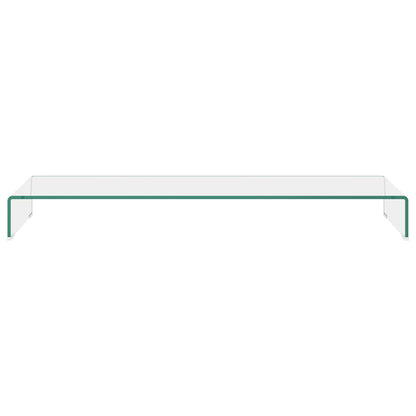 Transparent glass TV stand/stand 120x30x13 cm