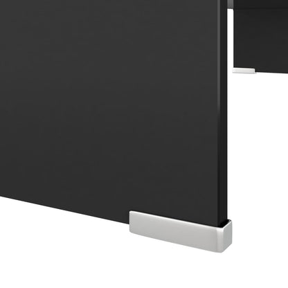 Mobile/Rialzo Porta TV in Vetro Nero 80x30x13 cm - homemem39