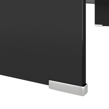 Black Glass TV Stand Cabinet/Raise 90x30x13 cm