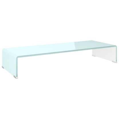 TV Stand / Monitor Riser in Green Glass 80x30x13 cm