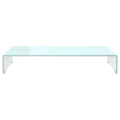 TV Stand / Monitor Riser in Green Glass 80x30x13 cm