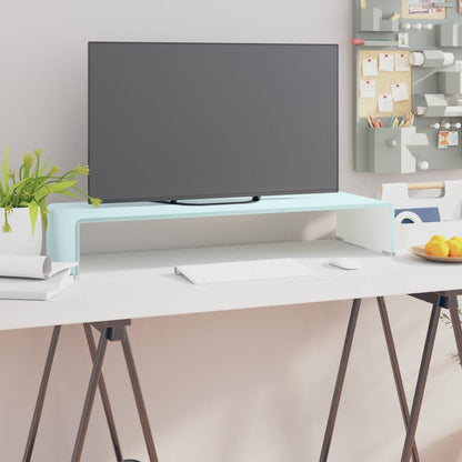 TV Stand / Monitor Riser in Green Glass 80x30x13 cm