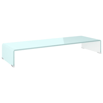 TV Stand / Monitor Riser in Green Glass 90x30x13 cm