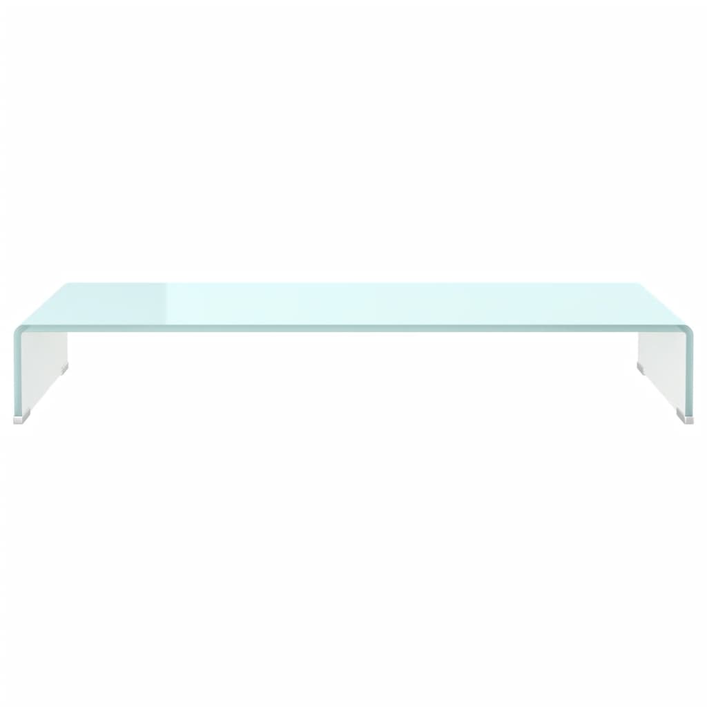 TV Stand / Monitor Riser in Green Glass 90x30x13 cm