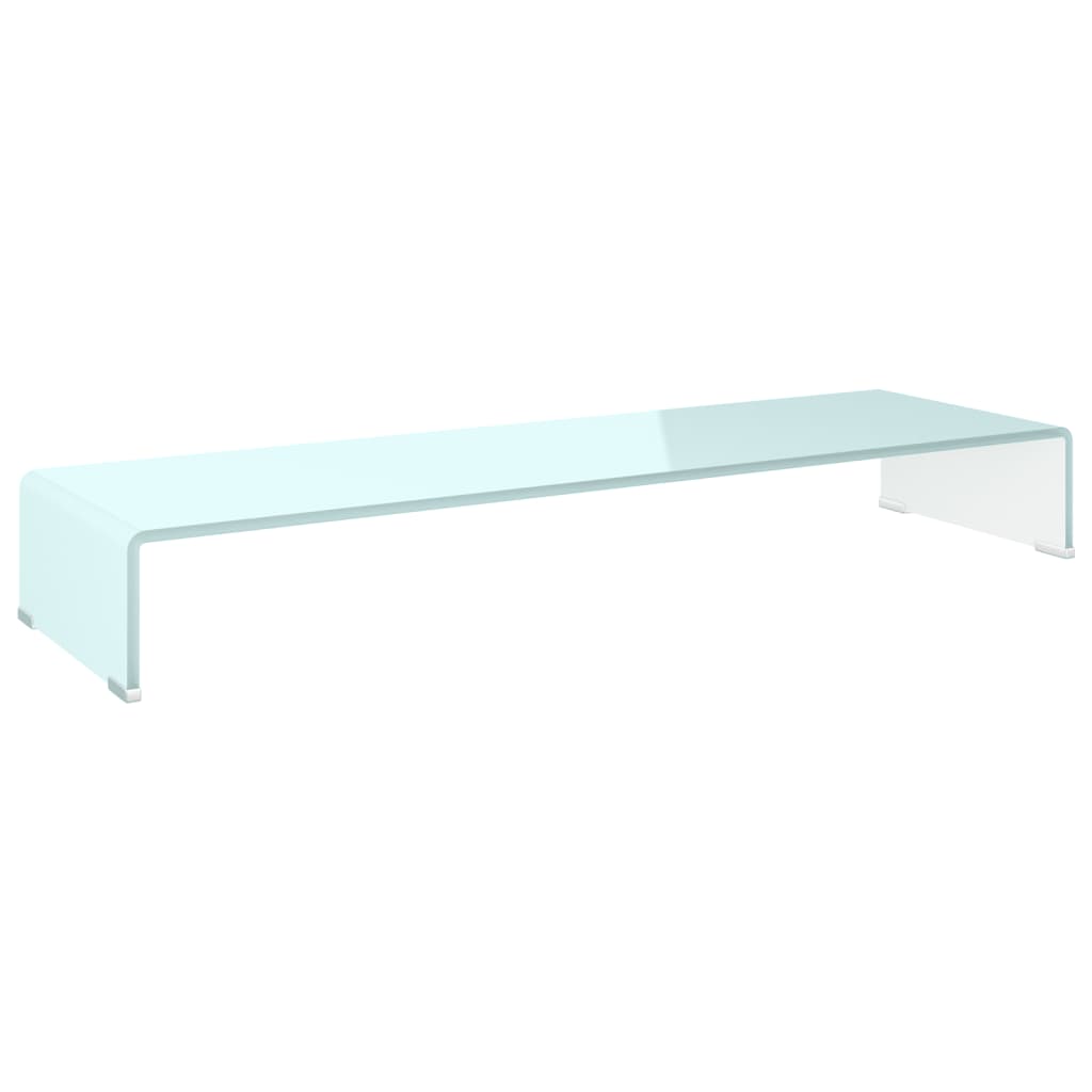 TV Stand / Monitor Riser in Green Glass 100x30x13 cm