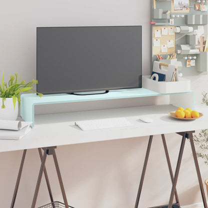 TV Stand / Monitor Riser in Green Glass 100x30x13 cm