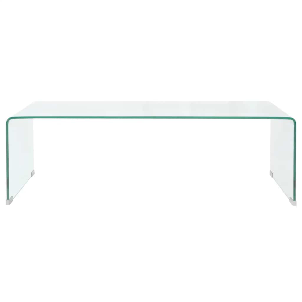 Tavolino da Salotto in Vetro Temperato 98x45x30 cm Trasparente | homemem39
