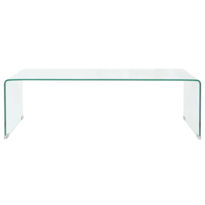 Tavolino da Salotto in Vetro Temperato 98x45x30 cm Trasparente | homemem39