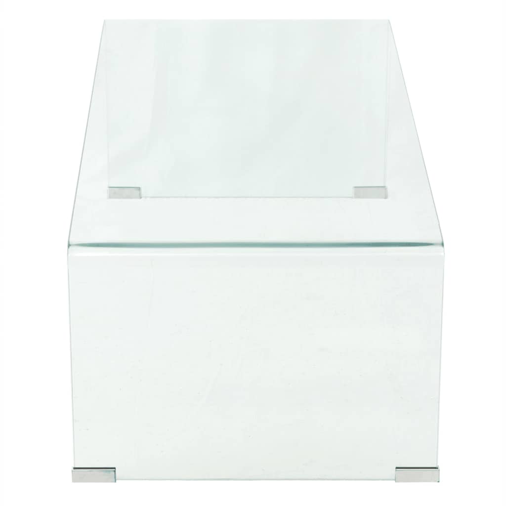 Tavolino da Salotto in Vetro Temperato 98x45x30 cm Trasparente