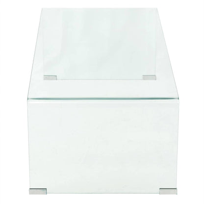 Tavolino da Salotto in Vetro Temperato 98x45x30 cm Trasparente
