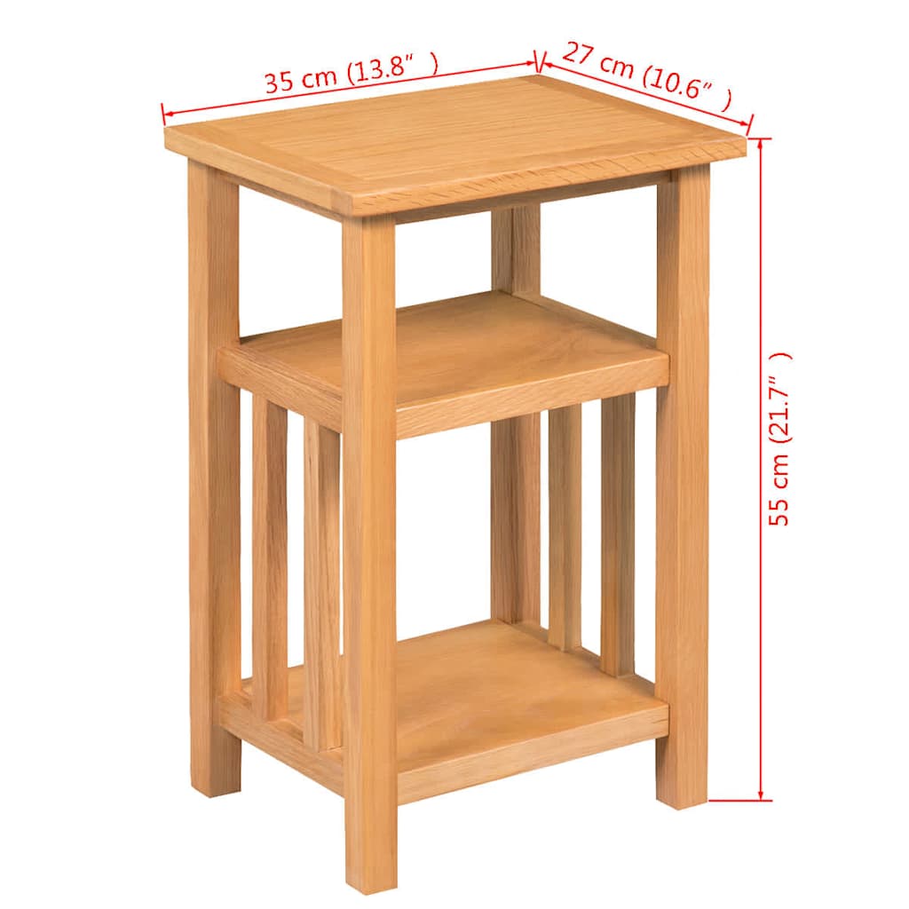 Tavolino da Salotto con Ripiano 27x35x55 cm Massello di Rovere | homemem39