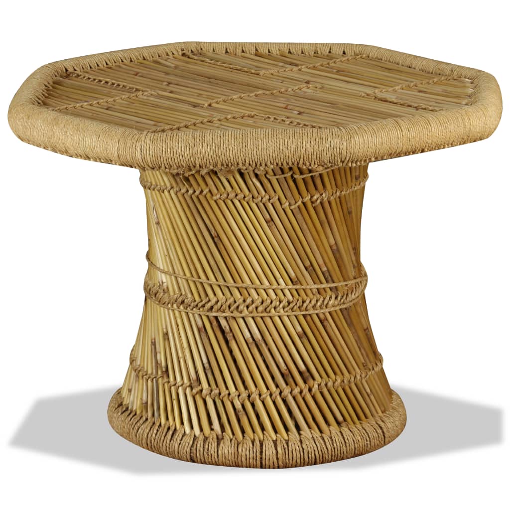 Tavolino da Salotto in Bambù Ottagonale 60x60x45 cm
