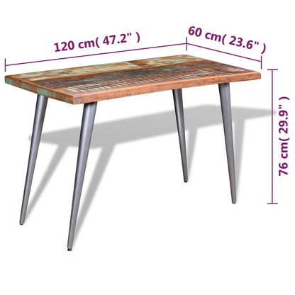 Tavolo da Pranzo in Legno Massello Anticato 120x60x76 cm - homemem39