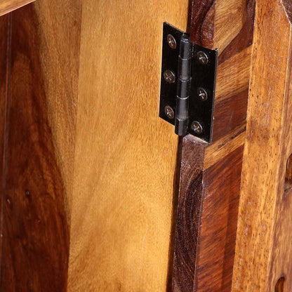 Scrivania con 1 Cassetto 1 Armadietto Legno Massello Acacia - homemem39