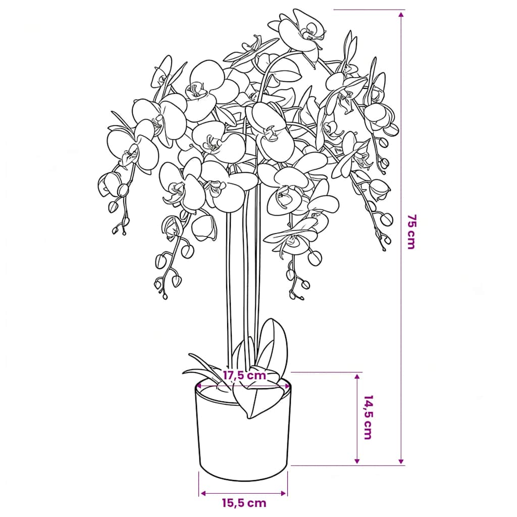 Orchidea Artificiale con Vaso75 cm Bianca | homemem39