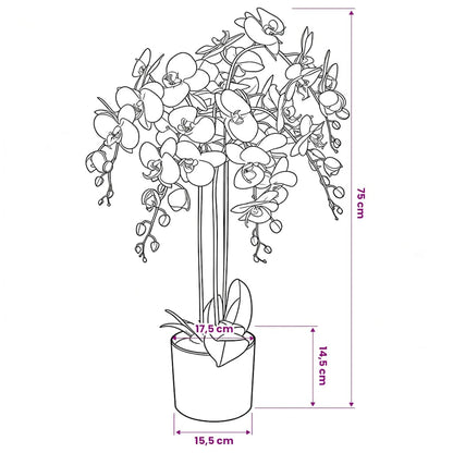 Orchidea Artificiale con Vaso75 cm Bianca | homemem39