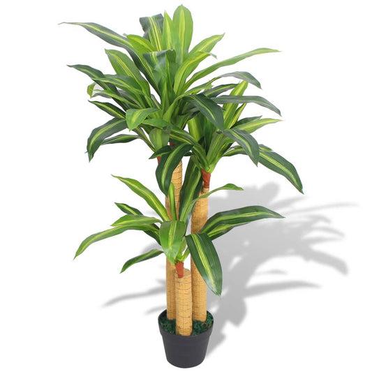 Dracena Pianta Artificiale con Vaso 100 cm Verde - homemem39