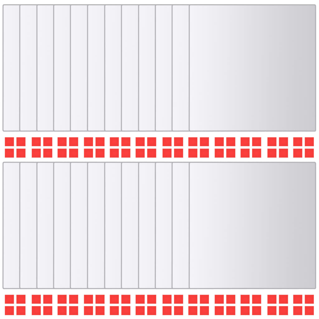 24 Pz Piastrelle a Specchio Quadrate in Vetro