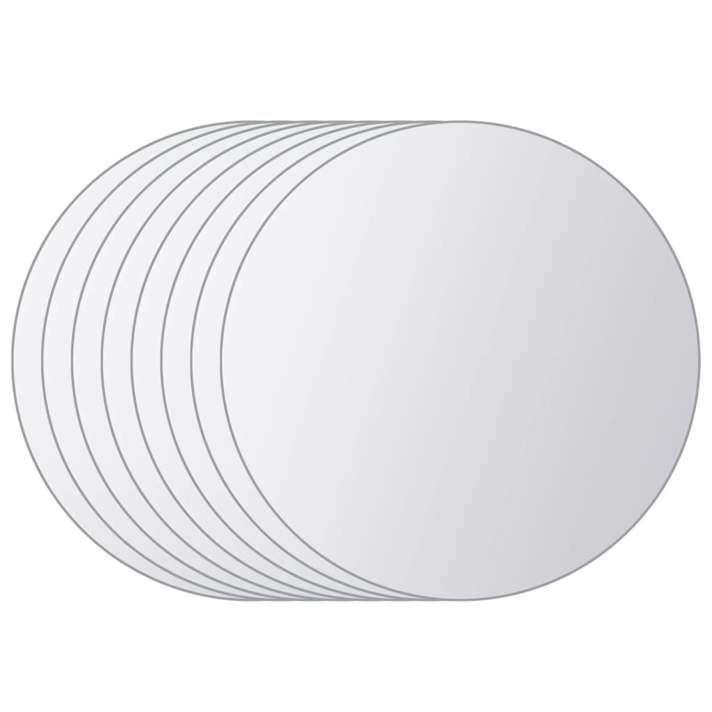 8 Pz Piastrelle a Specchio Rotonde in Vetro | homemem39