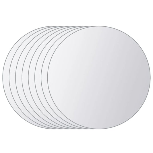 8 Pz Piastrelle a Specchio Rotonde in Vetro | homemem39