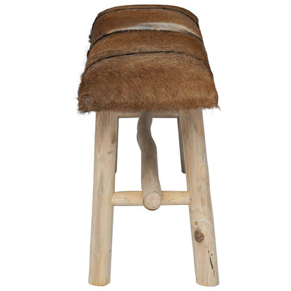 Panca in Pelle di Capra e Teak