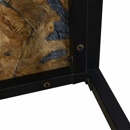 Tavolino da Salotto in Legno di Teak e Resina 110x60x40 cm | homemem39