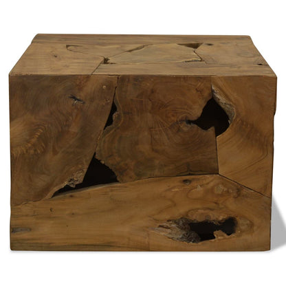 Tavolino da Caffè in Autentico Legno di Teak 50x50x35cm Marrone | homemem39