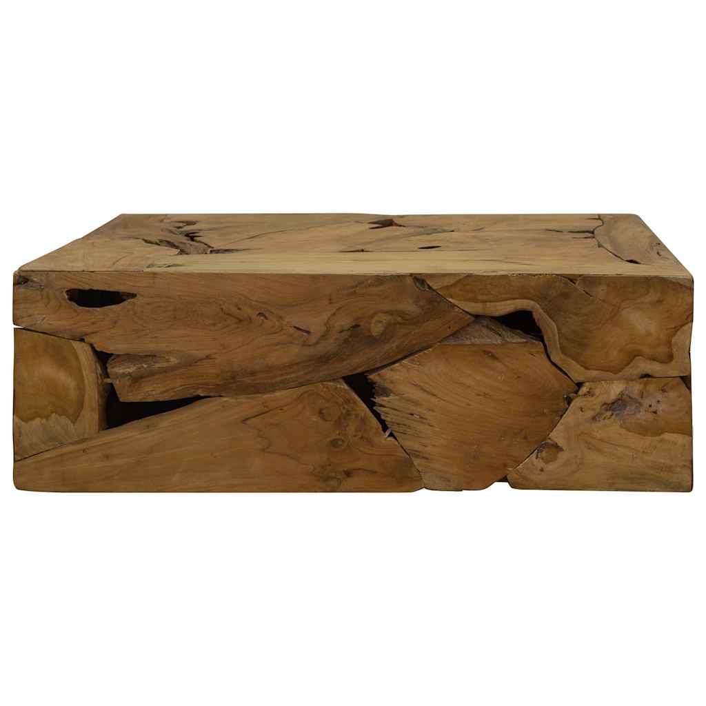 Tavolino da Caffè in Autentico Legno di Teak 90x50x30cm Marrone
