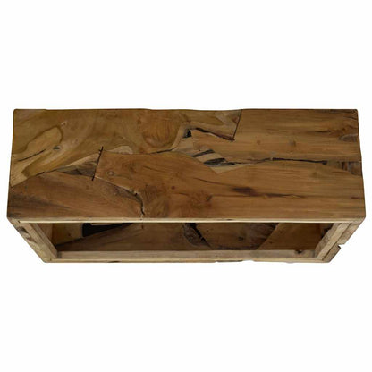 Tavolino da Caffè in Autentico Legno di Teak 90x50x30cm Marrone | homemem39