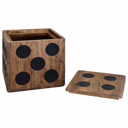 Scatola in Legno di Mindi 40x40x40 cm Design a Forma di Dado