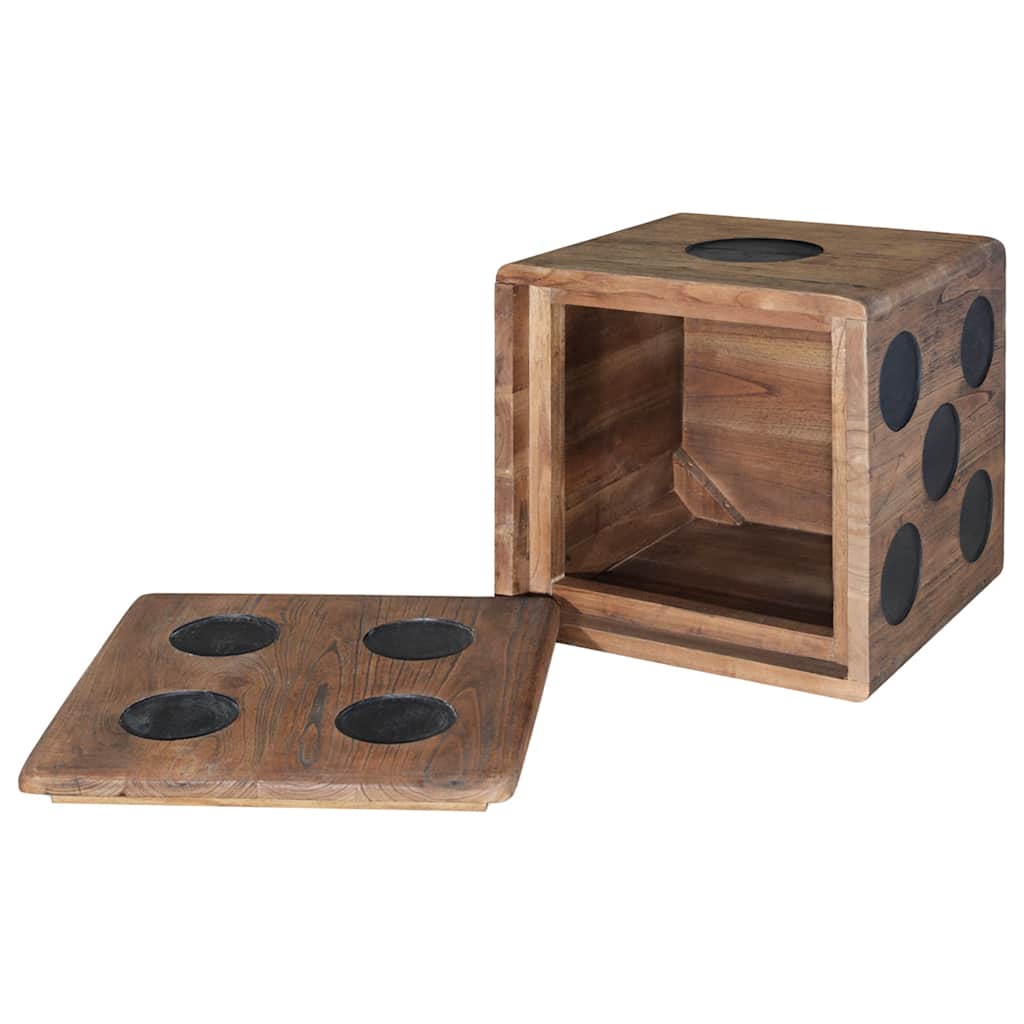 Scatola in Legno di Mindi 40x40x40 cm Design a Forma di Dado