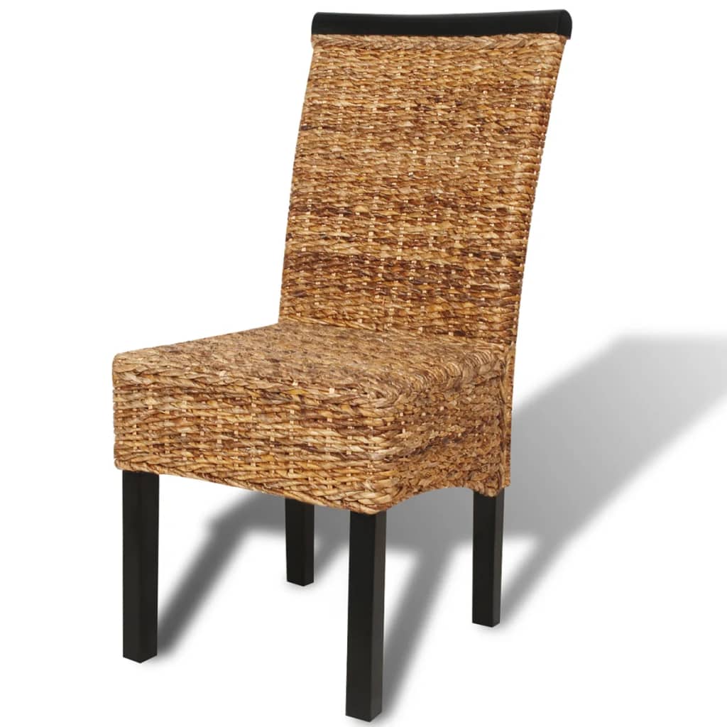 Sedie da Pranzo 4 pz in Legno Massello di Mango e Abaca | homemem39