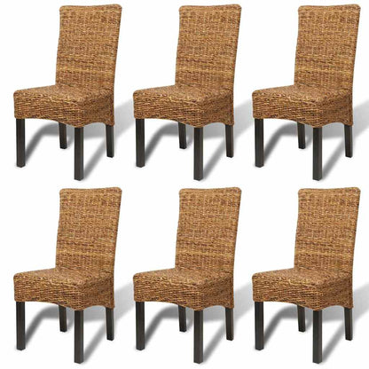 Sedie da Pranzo 6 pz in Abaca e Legno Massello di Mango | homemem39