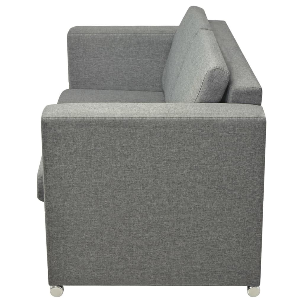 2 Pz Set di Divani in Stoffa Grigio Chiaro - homemem39
