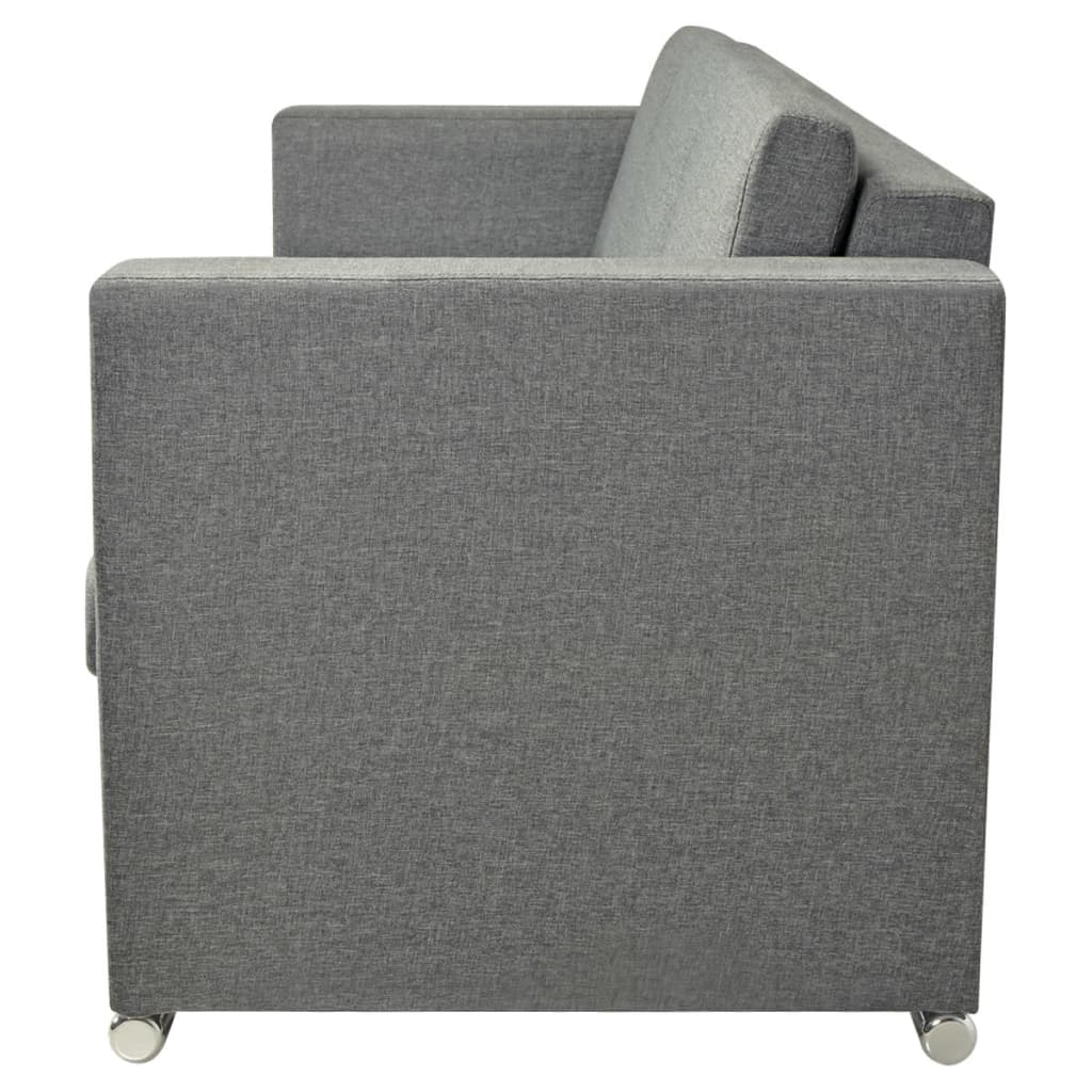 2 Pz Set di Divani in Stoffa Grigio Chiaro - homemem39