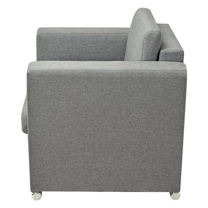 3 Pz Set di Divani in Stoffa Grigio Chiaro - homemem39