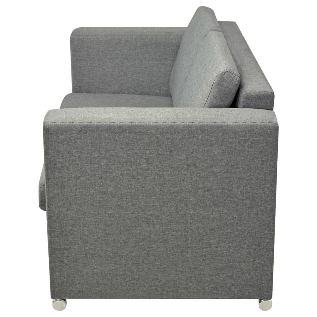 3 Pz Set di Divani in Stoffa Grigio Chiaro - homemem39