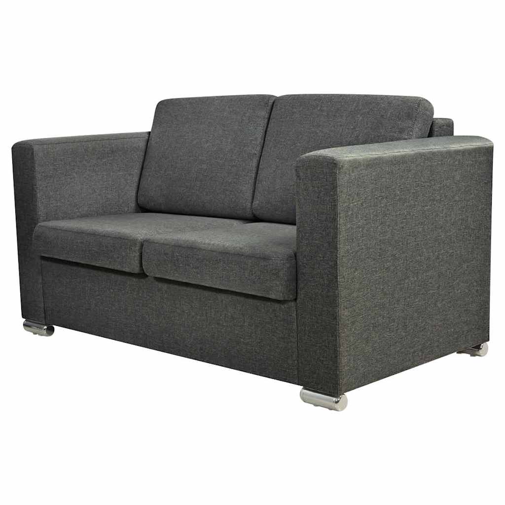 2 Pz Set di Divani in Stoffa Grigio Scuro