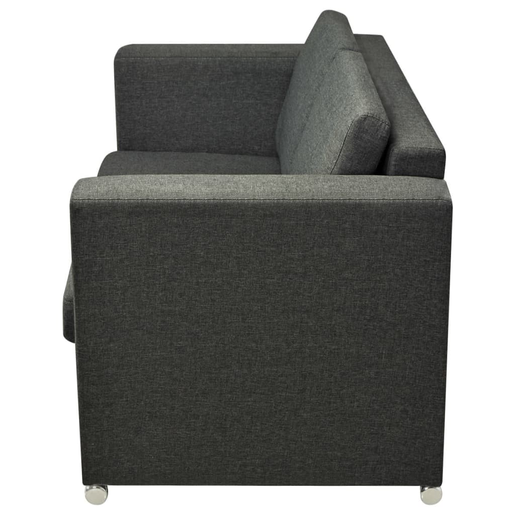 2 Pz Set di Divani in Stoffa Grigio Scuro - homemem39