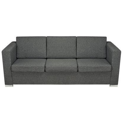 2 Pz Set di Divani in Stoffa Grigio Scuro - homemem39