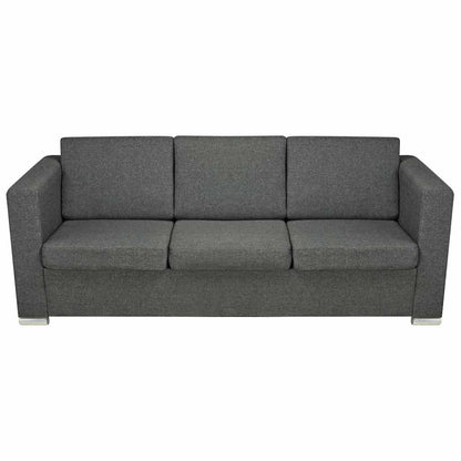 2 Pz Set di Divani in Stoffa Grigio Scuro