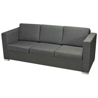 3 Pz Set di Divani in Stoffa Grigio Scuro