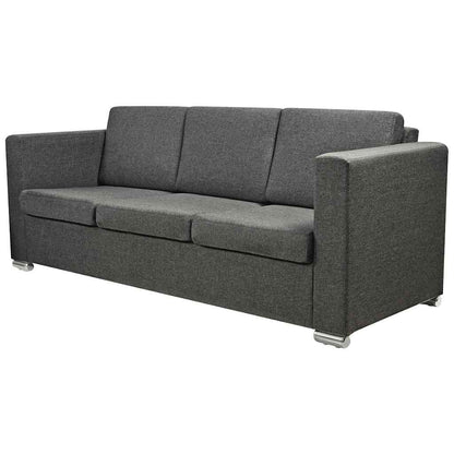 3 Pz Set di Divani in Stoffa Grigio Scuro