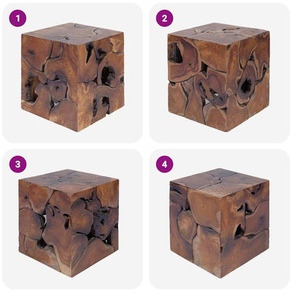 Sgabelli 2 pz Marrone 40x40x45 cm in Legno Massello di Tek 4 Pz