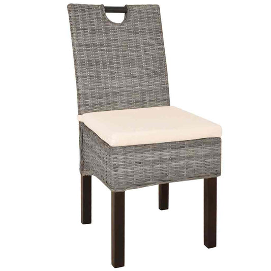 Sedie Sala da Pranzo 4 pz in Rattan Kubu e Legno di Mango | homemem39