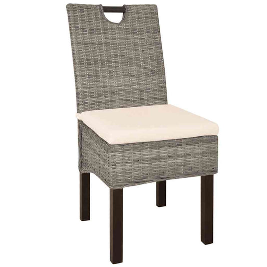 Sedie Sala da Pranzo 6 pz in Rattan Kubu e Legno di Mango | homemem39