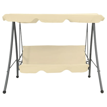 Panchina a Dondolo da Giardino con Baldacchino Bianco Sabbia | homemem39
