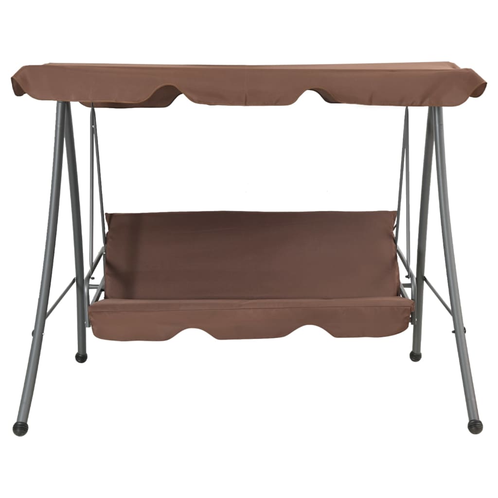 Panchina a Dondolo da Giardino con Baldacchino Caffè - homemem39