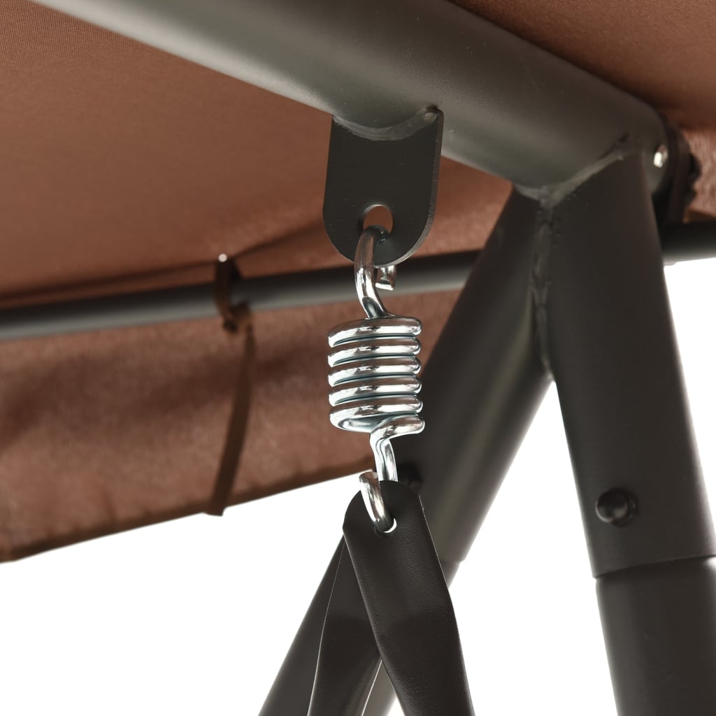 Panchina a Dondolo da Giardino con Baldacchino Caffè - homemem39